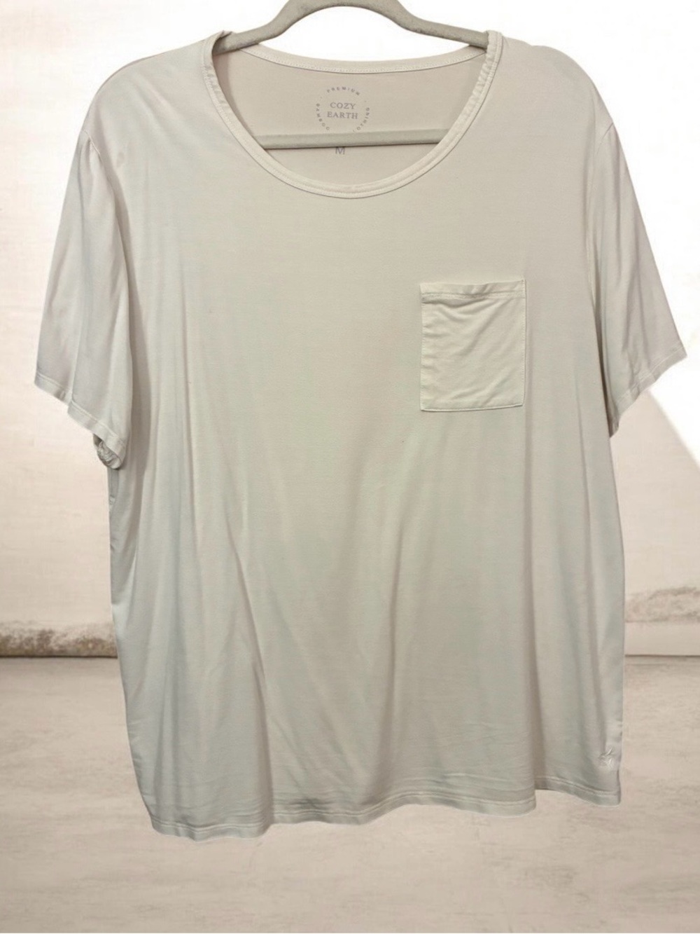 Cozy Earth Woman Pocket T-Shirt in Light Cream